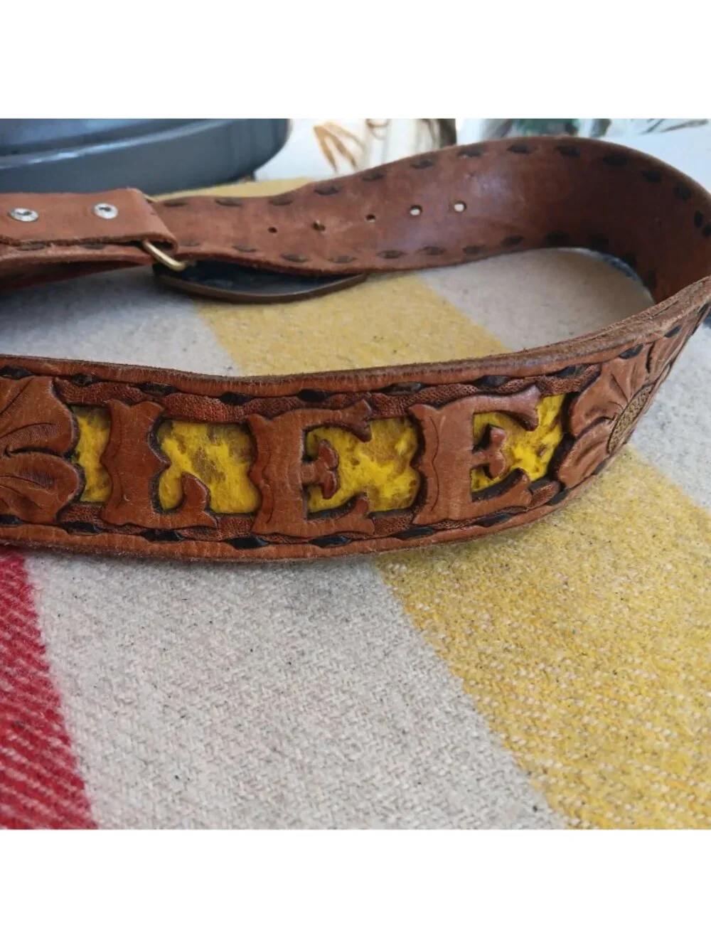 Vintage Cowboy Hippie Belt 29 30 